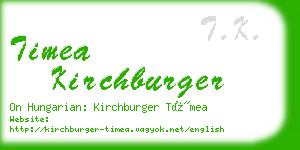 timea kirchburger business card